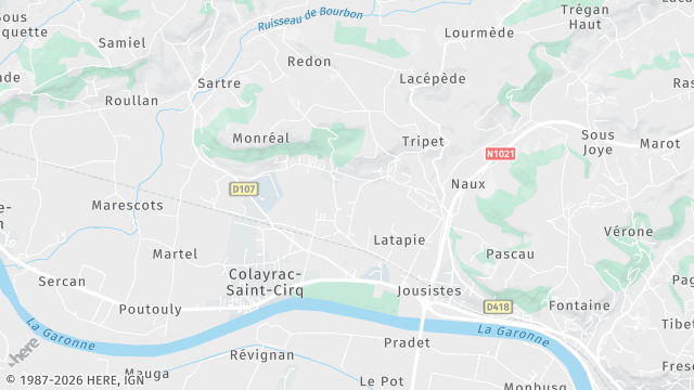 Carte de la zone d'intervention à Colayrac-Saint-Cirq