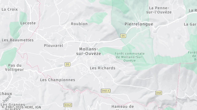 Carte de la zone d'intervention à Mollans-sur-Ouvèze