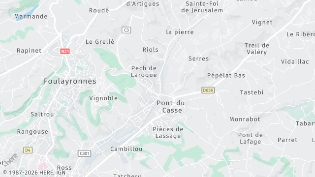 Carte de la zone d'intervention à Pont-du-Casse