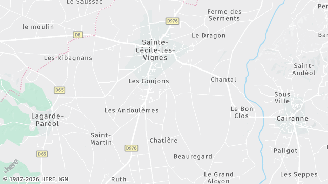 Carte de la zone d'intervention à Sainte-Cécile-les-Vignes