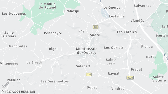 Carte de la zone d'intervention à Montpezat-de-Quercy