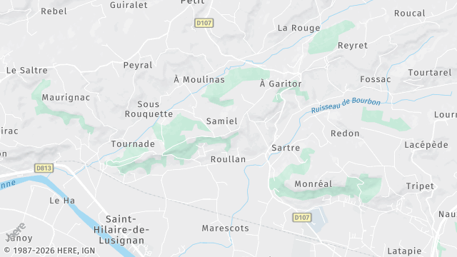 Carte de la zone d'intervention à Saint-Hilaire-de-Lusignan