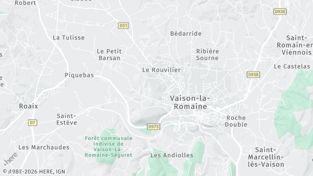 Carte de la zone d'intervention à Vaison-la-Romaine