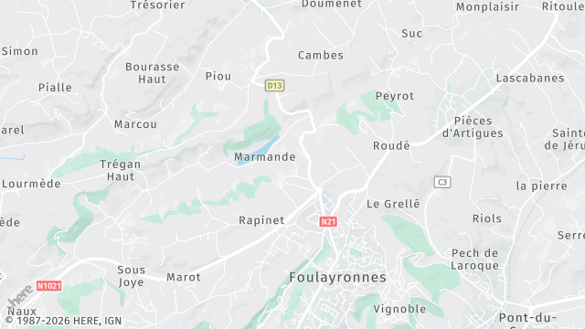 Carte de la zone d'intervention à Foulayronnes