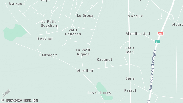Carte de la zone d'intervention à Captieux