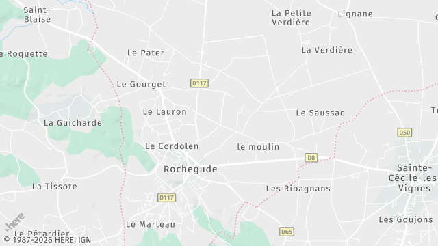 Carte de la zone d'intervention à Rochegude