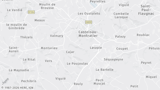 Carte de la zone d'intervention à Castelnau-Montratier