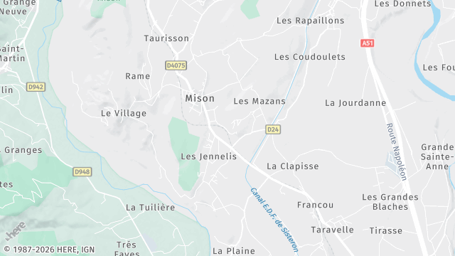 Carte de la zone d'intervention à Mison