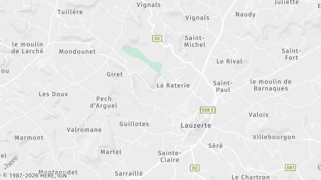 Carte de la zone d'intervention à Lauzerte