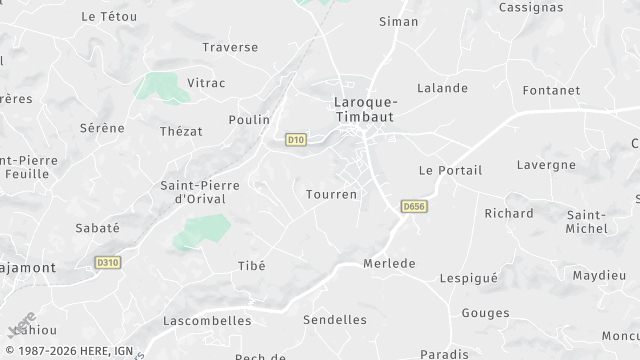 Carte de la zone d'intervention à Laroque-Timbaut