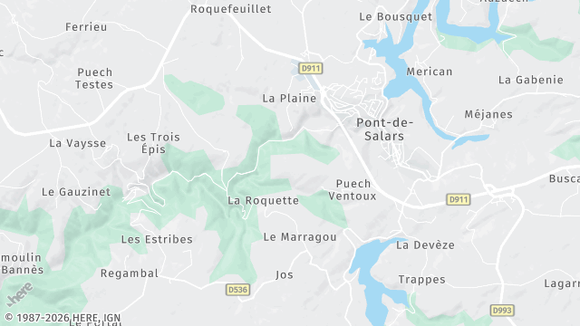 Carte de la zone d'intervention à Pont-de-Salars