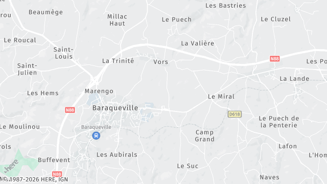 Carte de la zone d'intervention à Baraqueville