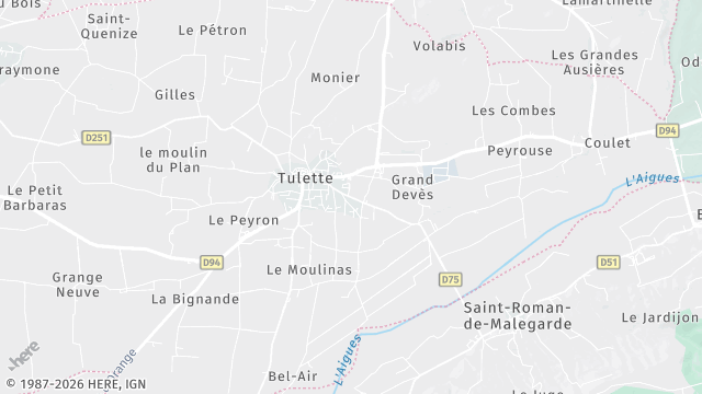 Carte de la zone d'intervention à Tulette
