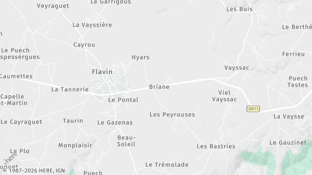 Carte de la zone d'intervention à Flavin