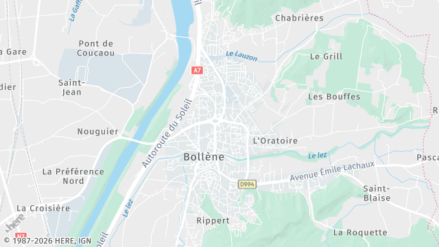 Carte de la zone d'intervention à Bollène
