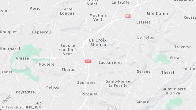 Carte de la zone d'intervention à La Croix-Blanche
