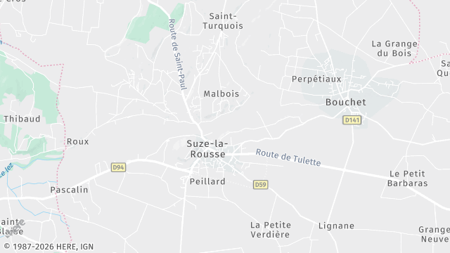 Carte de la zone d'intervention à Suze-la-Rousse