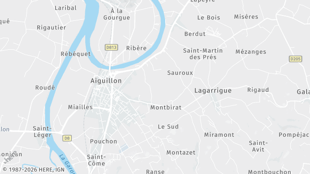 Carte de la zone d'intervention à Aiguillon