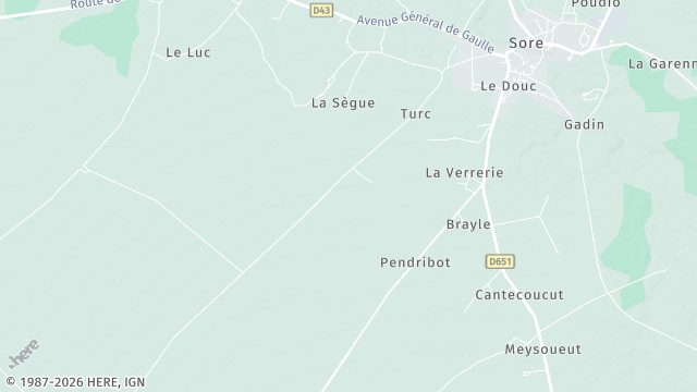 Carte de la zone d'intervention à Sore