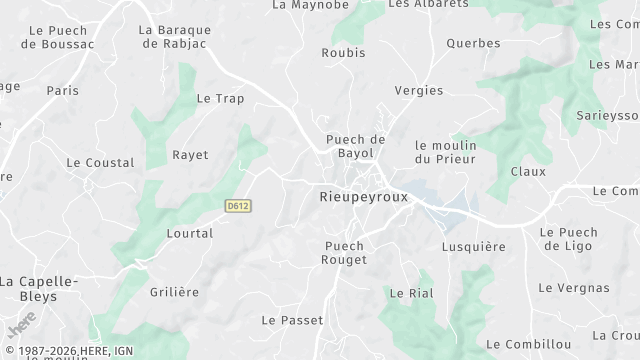 Carte de la zone d'intervention à Rieupeyroux