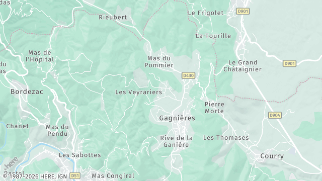 Carte de la zone d'intervention à Gagnières