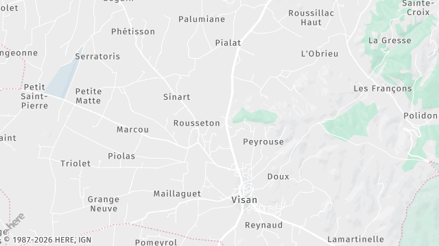 Carte de la zone d'intervention à Visan