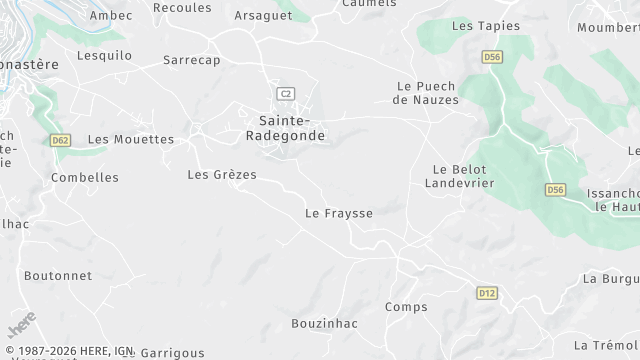 Carte de la zone d'intervention à Sainte-Radegonde