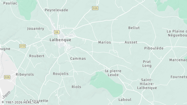 Carte de la zone d'intervention à Lalbenque