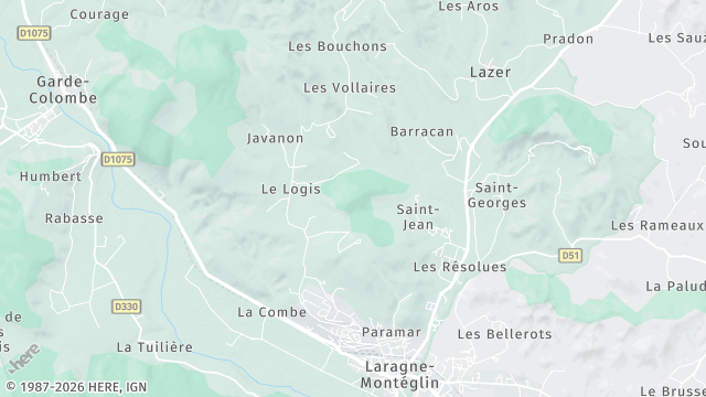 Carte de la zone d'intervention à Laragne-Montéglin