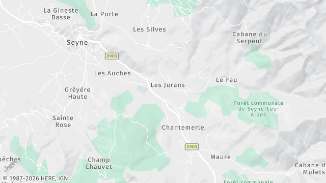 Carte de la zone d'intervention à Seyne