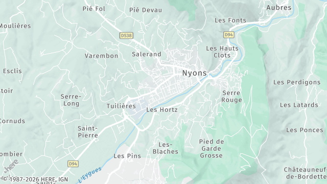 Carte de la zone d'intervention à Nyons