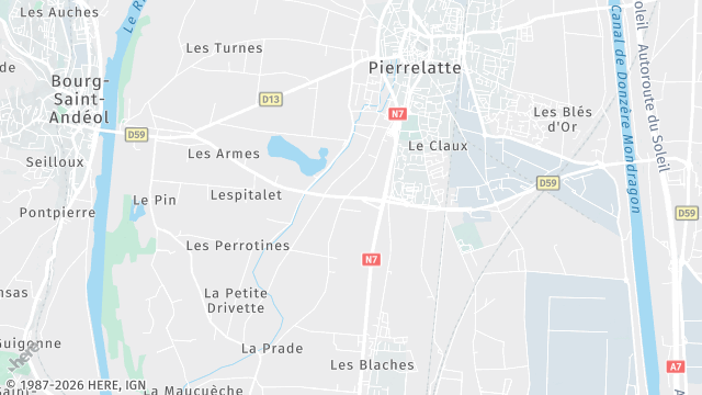 Carte de la zone d'intervention à Pierrelatte