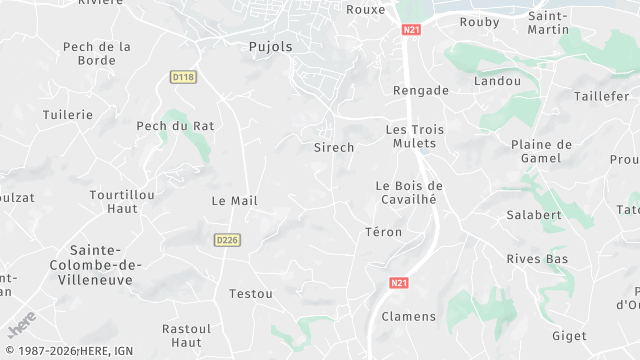 Carte de la zone d'intervention à Pujols