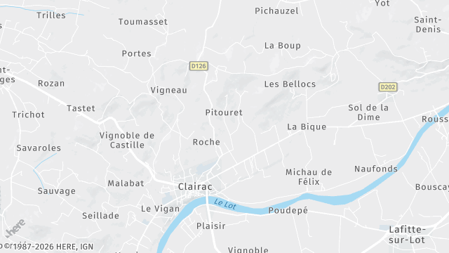 Carte de la zone d'intervention à Clairac