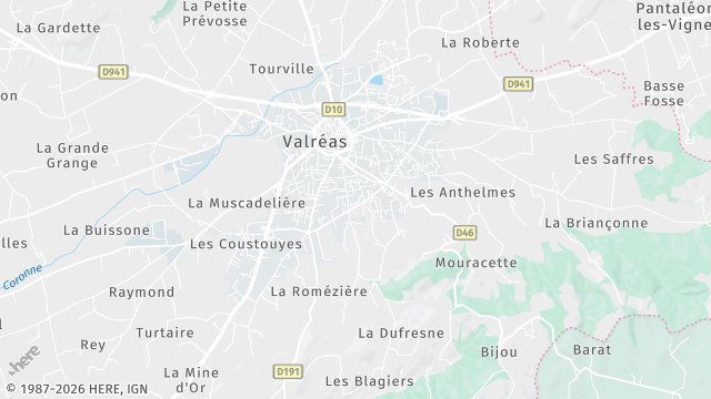 Carte de la zone d'intervention à Valréas