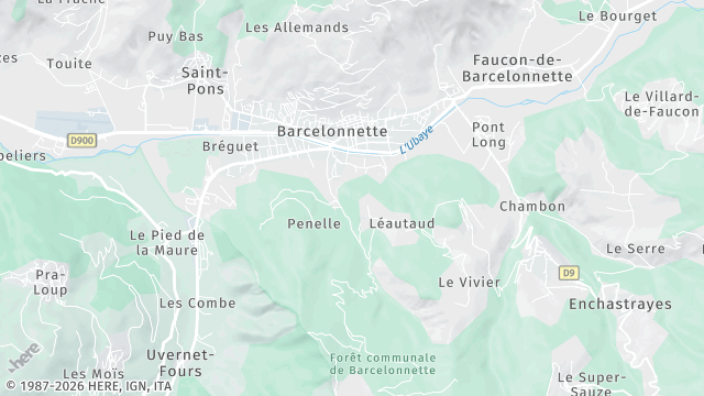 Carte de la zone d'intervention à Barcelonnette