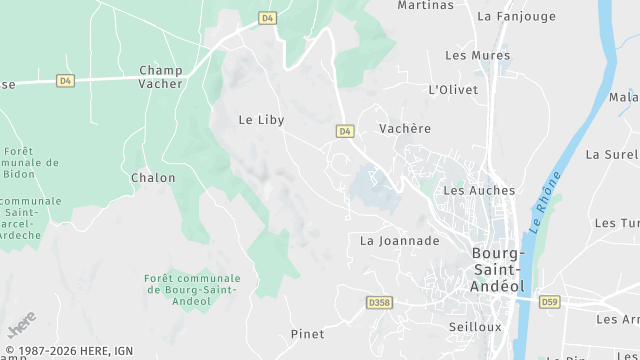 Carte de la zone d'intervention à Bourg-Saint-Andéol