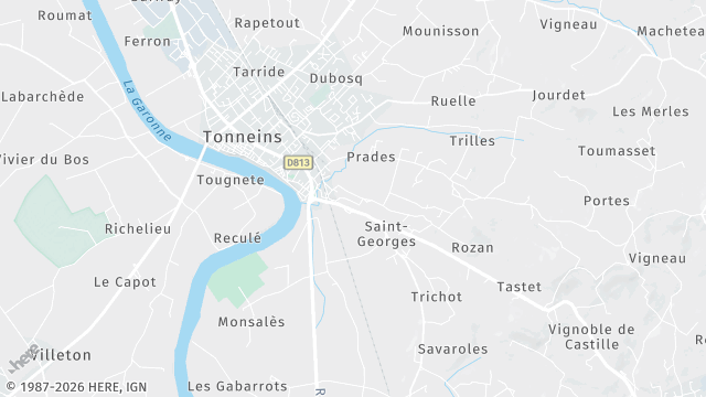 Carte de la zone d'intervention à Tonneins