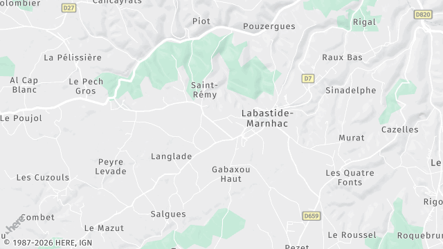 Carte de la zone d'intervention à Labastide-Marnhac