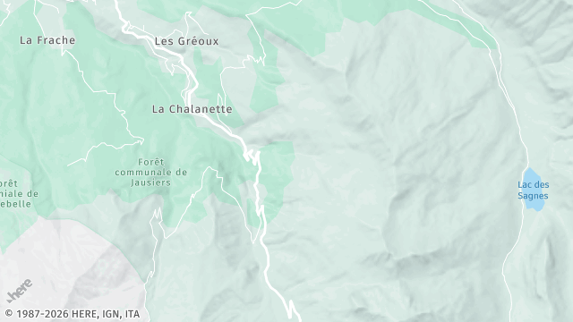 Carte de la zone d'intervention à Jausiers