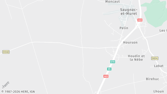 Carte de la zone d'intervention à Saugnac-et-Muret