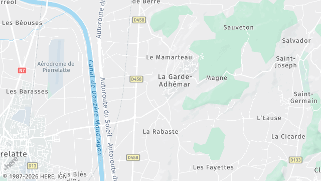 Carte de la zone d'intervention à La Garde-Adhémar