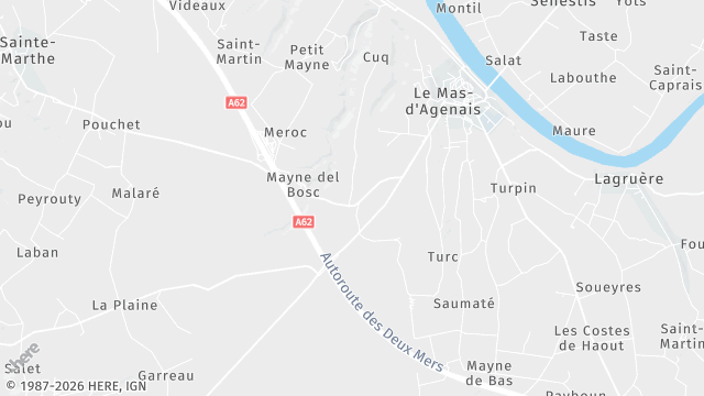 Carte de la zone d'intervention à Le Mas-d'Agenais