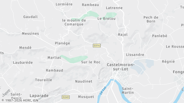 Carte de la zone d'intervention à Castelmoron-sur-Lot