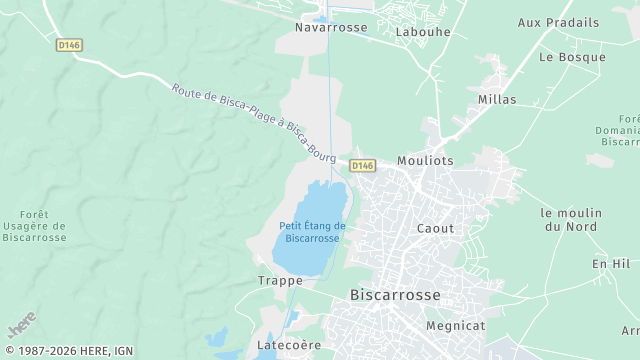 Carte de la zone d'intervention à Biscarrosse