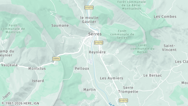 Carte de la zone d'intervention à Serres