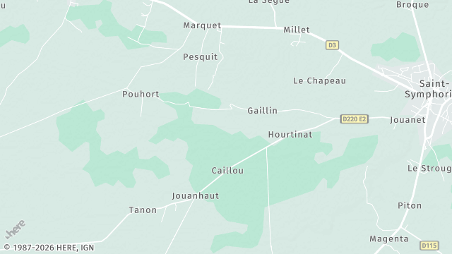 Carte de la zone d'intervention à Saint-Symphorien