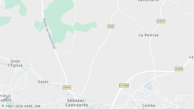 Carte de la zone d'intervention à Sébazac-Concourès