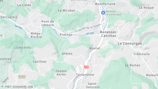 Carte de la zone d'intervention à Banassac-Canilhac