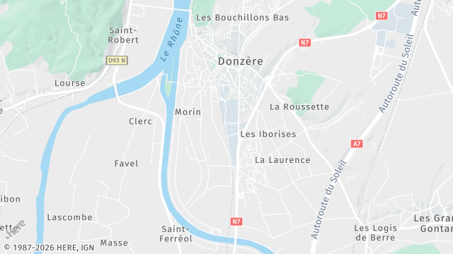 Carte de la zone d'intervention à Donzère